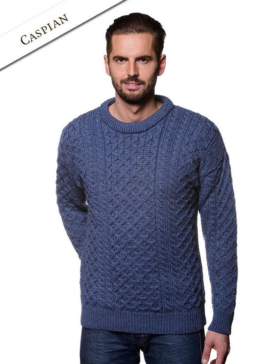 aran cashmere Mens Heavyweight Traditional Aran Wool Sweater‎‎‎‎