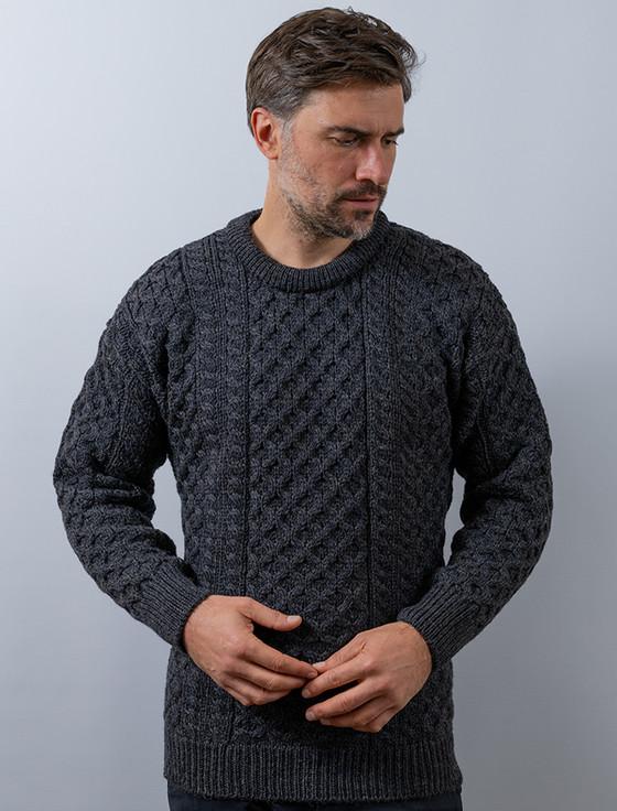 aran cashmere Mens Heavyweight Traditional Aran Wool Sweater‎‎‎‎‎