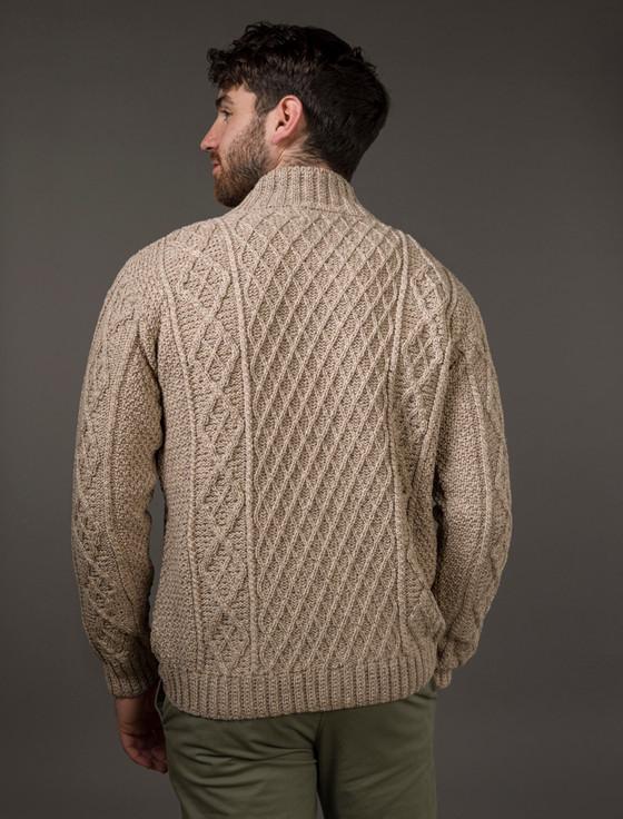 Aran Cashmere ‎‎Mens Merino Ar‎an Button Collar Sweater