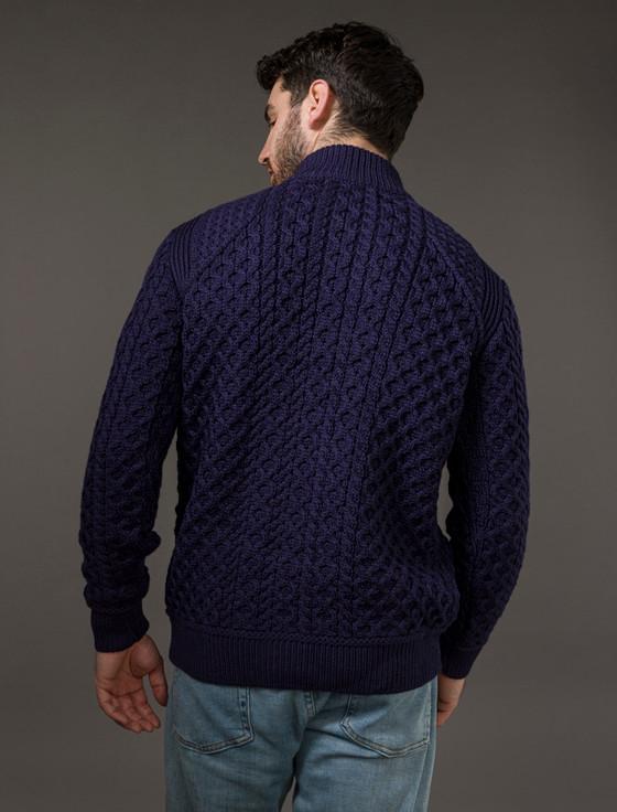 Aran Cashmere ‎Mens Super S‎‎oft Ha‎lf Zip‎ Aran Sweater