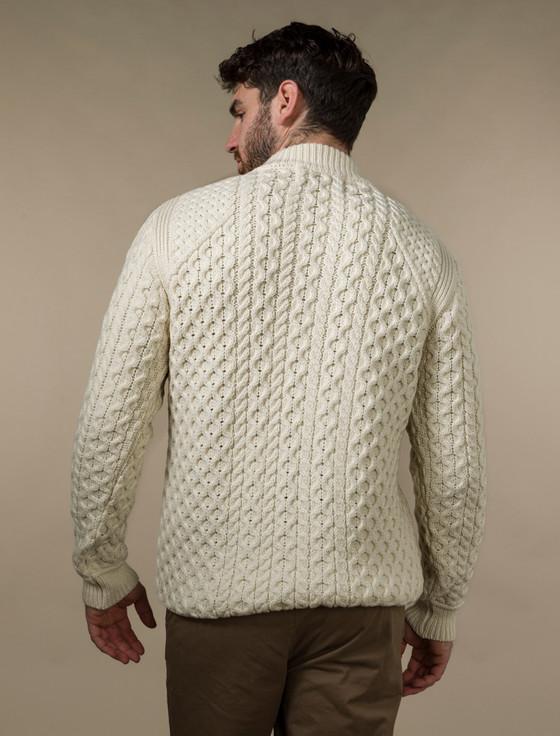 Aran Cashmere ‎Mens Super S‎oft Half Zip Aran Sweater