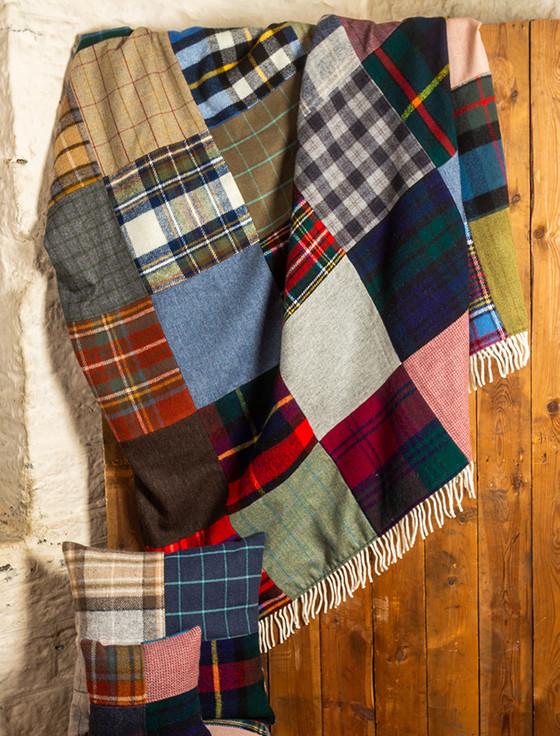 Aran Cashmere Multi-Panel Lifestyle Patchwork Throw - Tradition