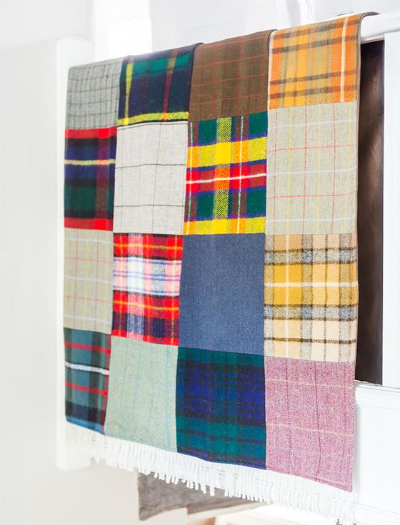 aran cashmere Multi-Panel Lifestyle Patchwork Throw - Tradition