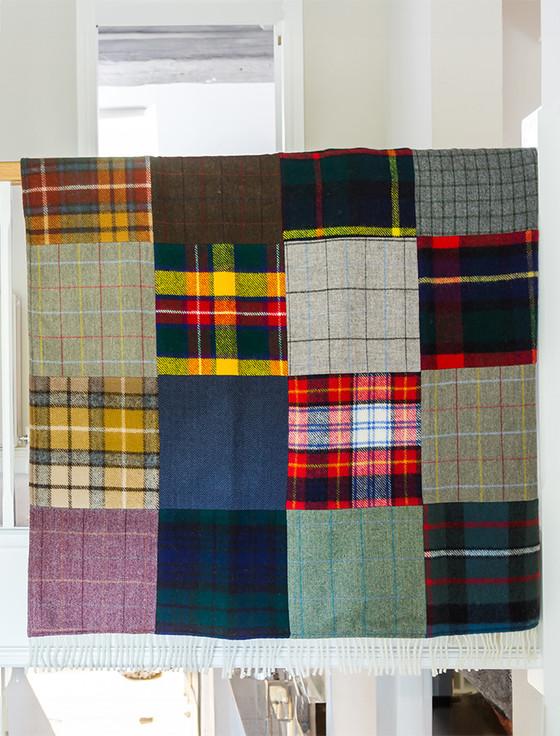 Aran Cashmere Multi-Panel Lifestyle Patchwork Throw - Traditional