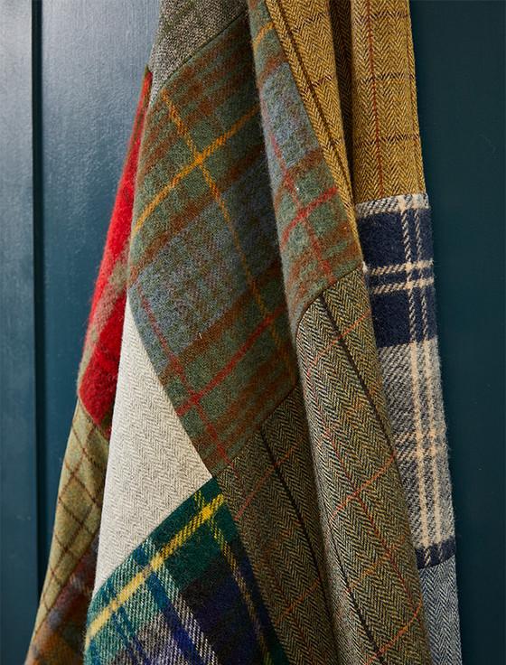 Aran Cashmere Multi-Panel Lifestyle Patchwork Throw - Traditional