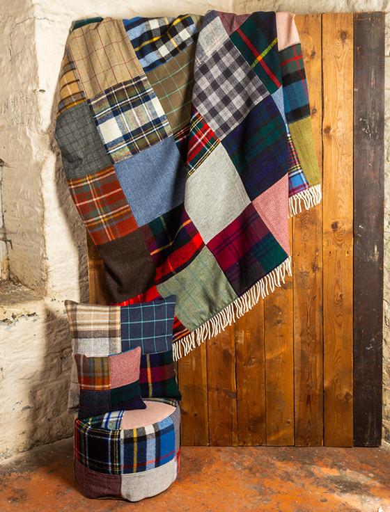 aran cashmere Multi-Panel Lifestyle Patchwork Throw - Traditional