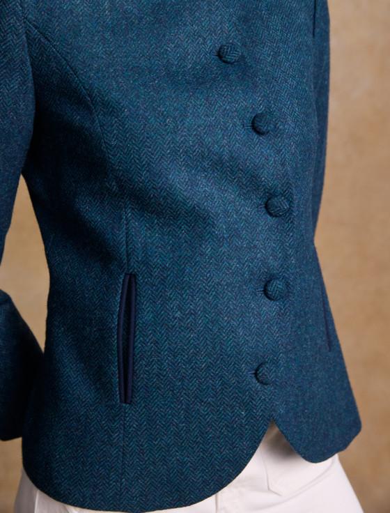 Aran Cashmere Nicole Tweed Blazer – Aqua Marine Herringbone