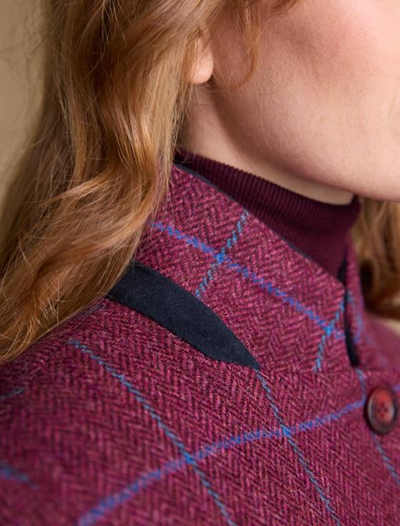 Aran Cashmere Pamela Tweed Coat - Rose Herringbone Check