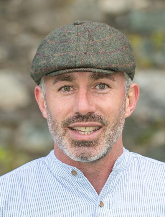 aran cashmere Peaky Blinders 8 Panel Cap - Green Box Check