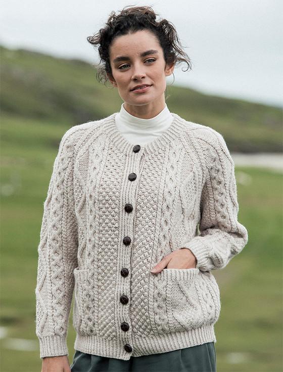 Aran Cashmere Premium Handknit Merino Lumber Jacket