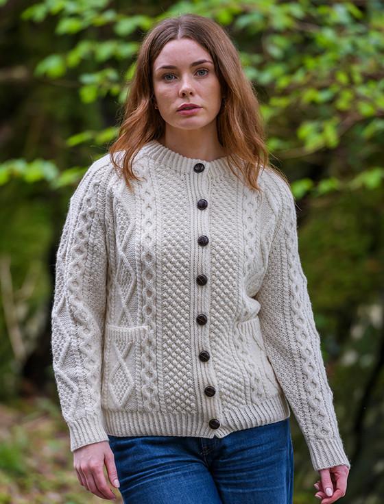 aran cashmere Premium Handknit Merino Lumber Jacket‎‎