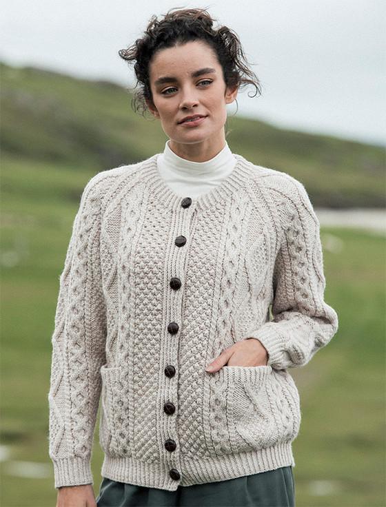 Aran Cashmere Premium Handknit Merino Lumber Jacket‎