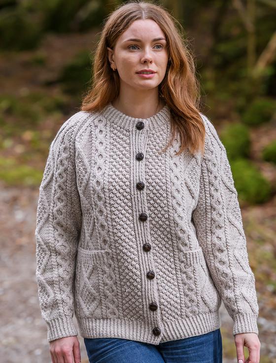 aran cashmere Premium Handknit Merino Lumber Jacket‎