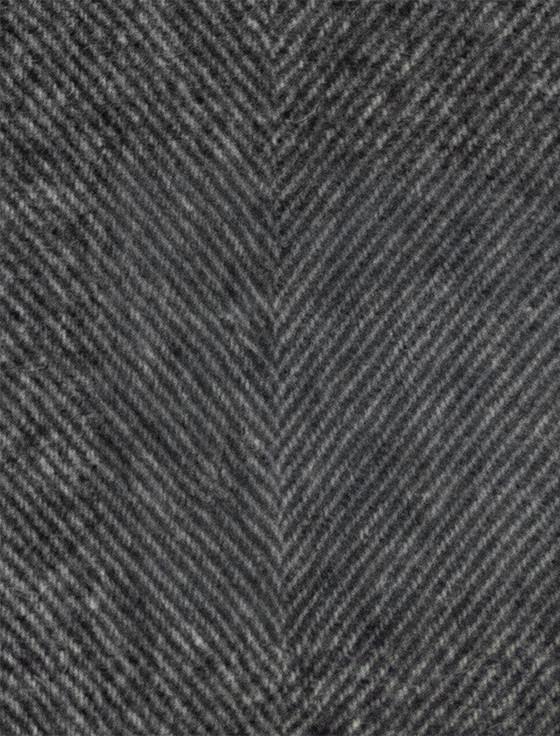 Aran Cashmere Pure Wool Herringbone Scarf - Charcoal/Winter White