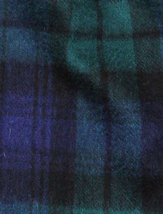 Aran Cashmere Pure Wool Tartan Check Scarf - Blackwatch