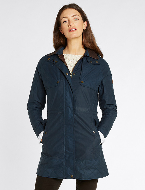 aran cashmere Radford Ladies Tweed Jacket - Storm Blue