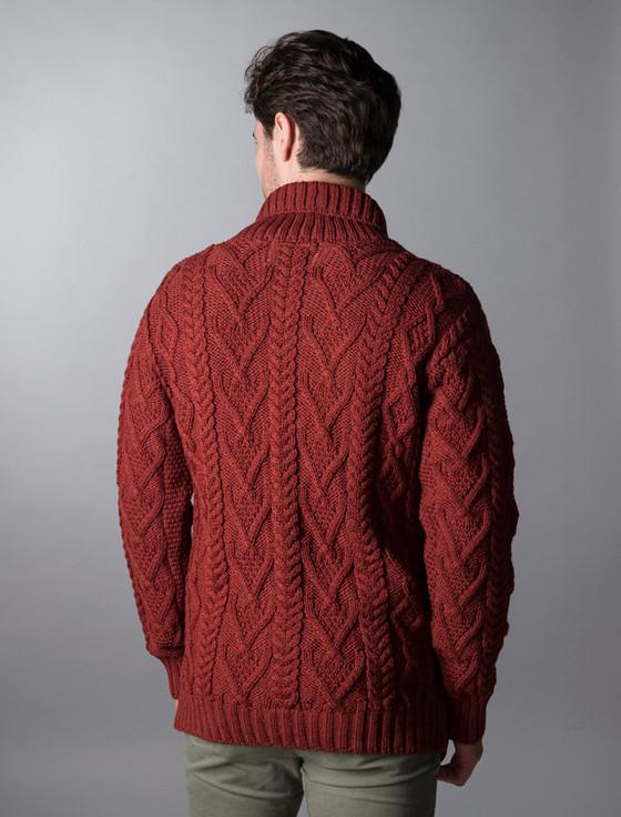 Aran Cashmere ‎S‎hawl Collar ‎Sw‎eater - One Button Fisherman Sweater