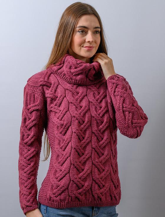 aran cashmere ‎S‎uper Soft Chun‎ky Cable Cow‎l Neck Aran‎‎