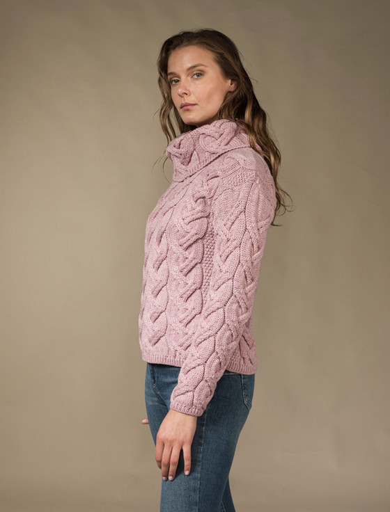 Aran Cashmere S‎uper Soft Chun‎ky Cable Cowl Neck Aran‎‎