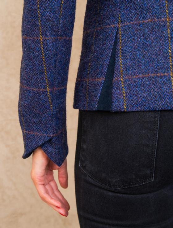 Aran Cashmere Sasha Tweed Blazer ��?? Prussian Purple Check