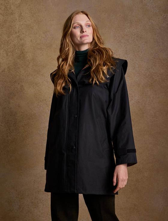 Aran Cashmere Skellig Ladies Waterproof 3/4 Coat - Black