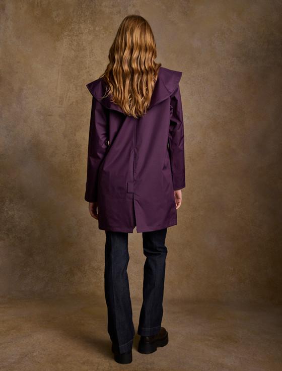 Aran Cashmere Skellig Ladies Waterproof 3/4 Coat - Blackberry