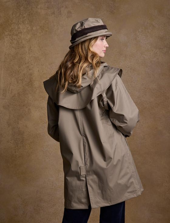 Aran Cashmere Skellig Ladies Waterproof 3/4 Coat - Chinchilla
