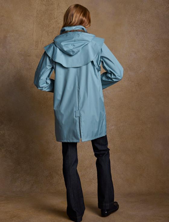 Aran Cashmere Skellig Ladies Waterproof 3/4 Coat - Smoke Blue
