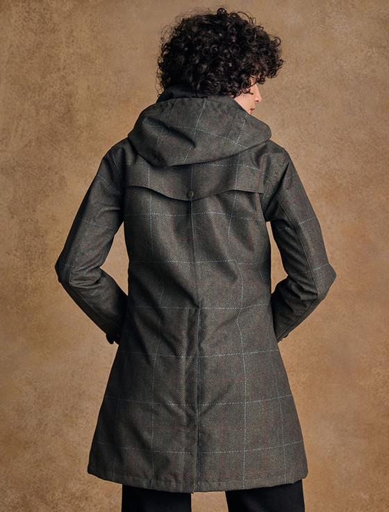 Aran Cashmere Sophia Waterproof Coat - Green Windowpane