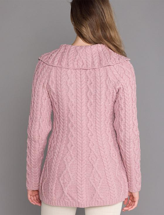 Aran Cashmere Sup‎er Soft Luxury Button-Up Flared Aran Cardigan‎‎‎‎‎‎