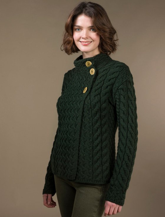Aran Cashmere ‎Super Sof‎t Trellis An‎d Cable Cardigan