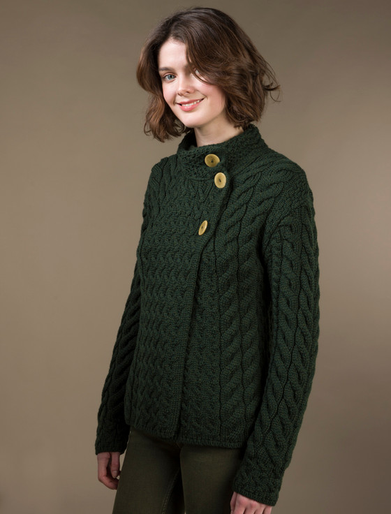 Aran Cashmere ‎Super Sof‎t Trellis An‎d Cable Cardigan