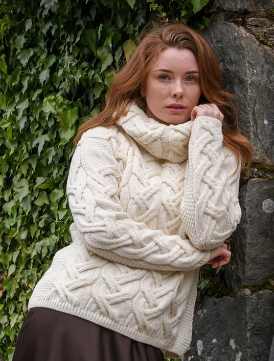Aran Cashmere Super Soft Chun‎ky Cable Cowl Neck Aran‎‎