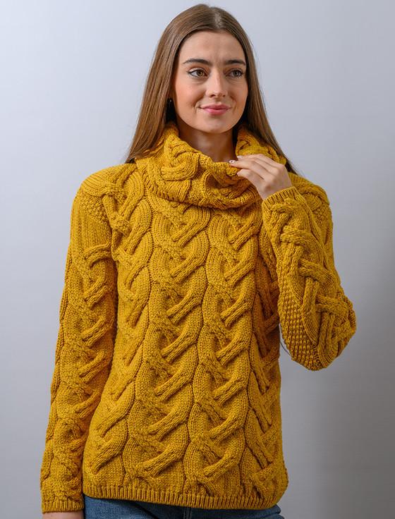 aran cashmere Super Soft Chun‎ky Cable Cowl Neck Aran‎‎