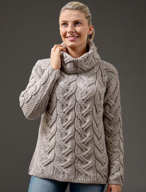 aran cashmere Super Soft Chunky Cable Cowl Neck Aran‎‎‎‎‎‎‎‎