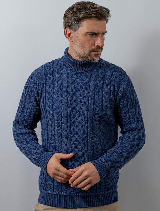 aran cashmere ‎‎Super Soft Men's ‎Wool T‎urtleneck S‎weater