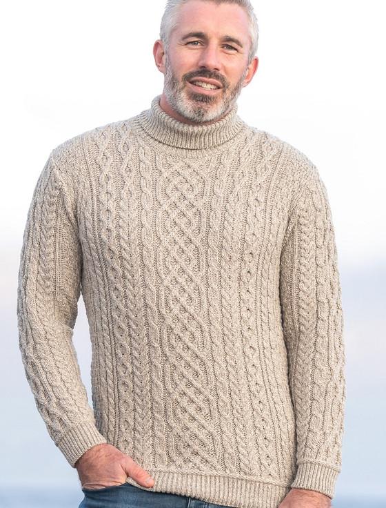 Aran Cashmere ‎‎Super Soft Men's ‎Wool‎ T‎urtleneck Sweater