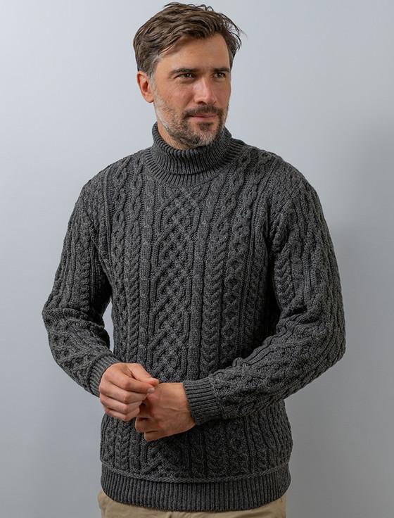 Aran Cashmere ‎Super Soft Men's ‎Wool T‎urtleneck Sweater