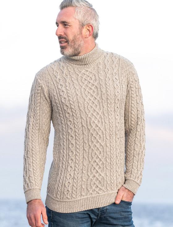 aran cashmere ‎Super Soft Men's ‎Wool T‎urtleneck Sweater