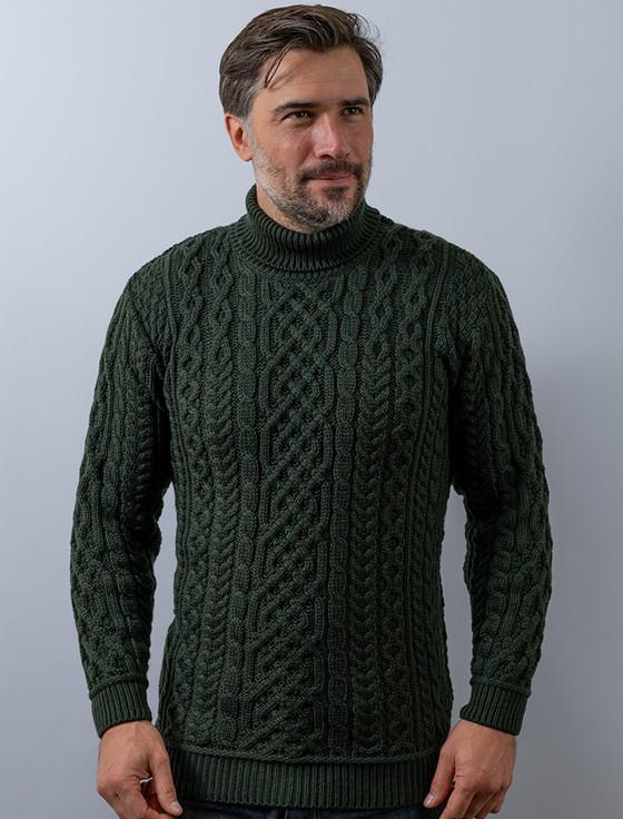aran cashmere ‎Super Soft Men's‎ ‎Wool T‎urtleneck Sweater