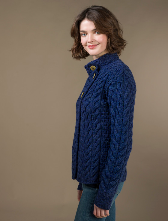 Aran Cashmere ‎Super Soft Trellis ‎an‎d Cable Cardigan