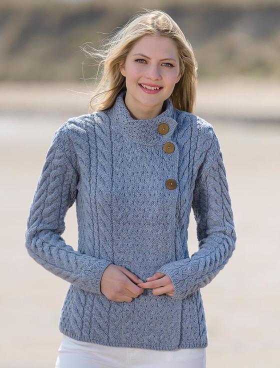 Aran Cashmere Super Soft Trellis An‎d Cable Cardigan