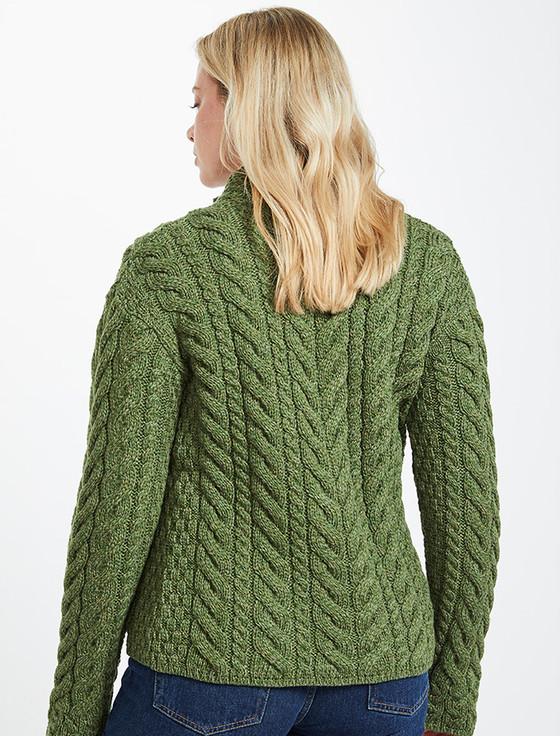 Aran Cashmere Super Soft Trellis And Cable Cardigan