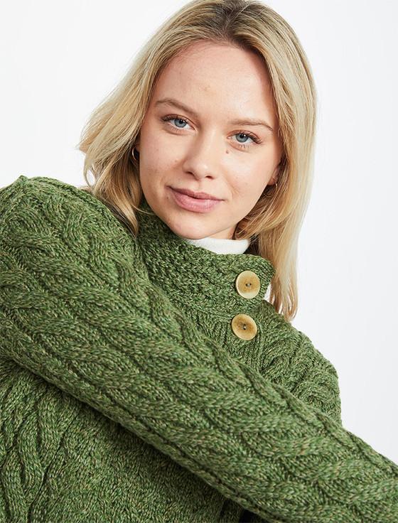 Aran Cashmere Super Soft Trellis And Cable Cardigan