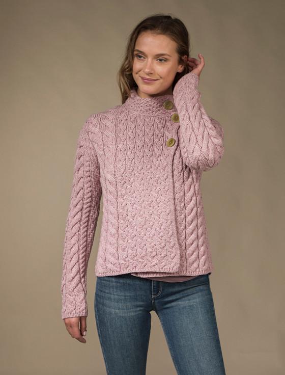 Aran Cashmere Super Soft Trellis And Cable Cardigan