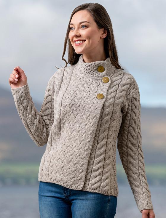 aran cashmere Super Soft Trellis and Cable Cardigan‎‎‎‎‎