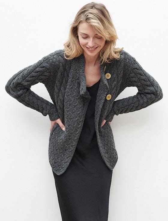 aran cashmere Super Soft Trellis and Cable Cardigan‎‎‎‎‎‎‎