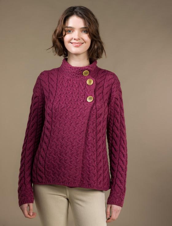 aran cashmere Super Soft Trellis and Cable Cardigan‎‎‎