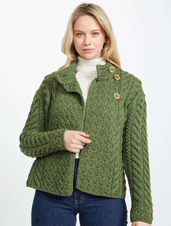 aran cashmere Super Soft Trellis and Cable Cardigan