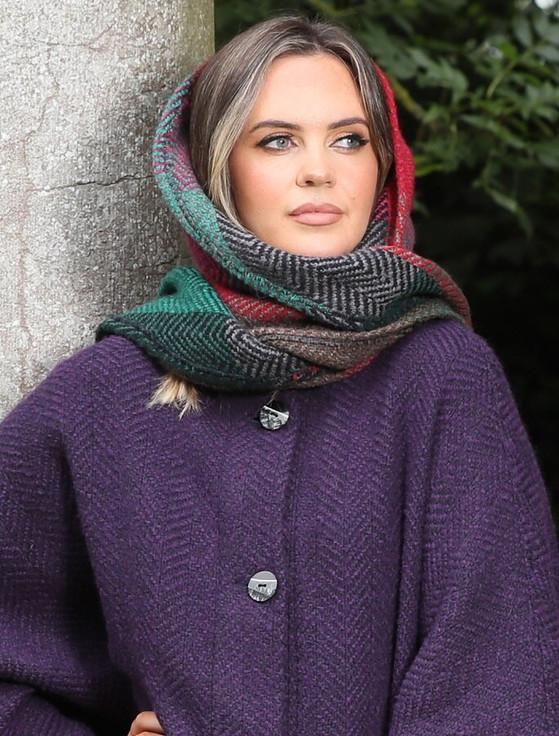 Aran Cashmere Tina Hooded Swing Cape - Killybegs Grape